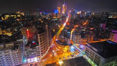 Modern megalopolis Asya şehrinin manzaralı görüntüleri