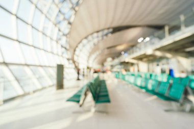 Soyut bulanıklık ve arka plan için Havaalanı terminal iç defocused