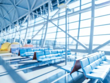 Soyut bulanıklık ve arka plan için Havaalanı terminal iç defocused