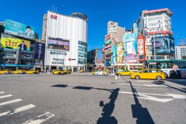 Taipei, Tayvan 30 Kasım 2018: Ximending piyasasıdır alışveriş yeni moda ve yiyecek bir şeyler bulmak için popüler bir yer Taipei
