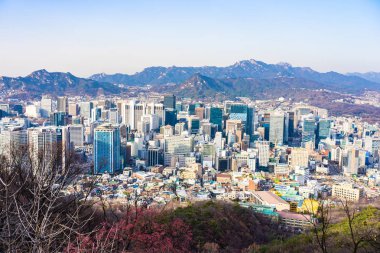 Güzel manzara ve mimari ve Seoul city Güney Kore bina cityscape