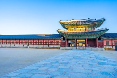 Gyeongbokgung Sarayı Seul Güney Kore'de bina güzel mimari