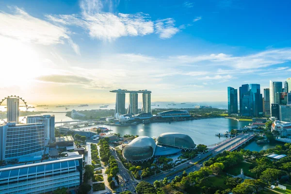 Bela Arquitetura Edifício Paisagem Urbana Exterior Singapura Skyline Cidade Com — Fotografia de Stock