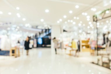 Arkaplan için mağaza içi soyut bulanıklık ve odaklanmış alışveriş merkezi