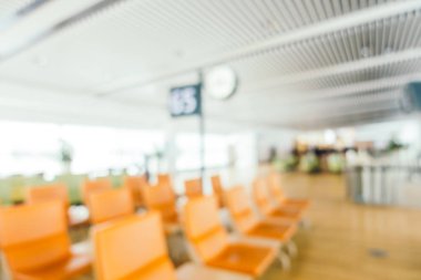 Soyut bulanıklık ve ufuk Havaalanı terminal yolcu taşıma veya iş için arka plan için iç seyahat