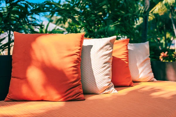 Pillow Sofa Furniture Decoration Outdoor Patio Garden Leisure Relax — Stock Photo, Image