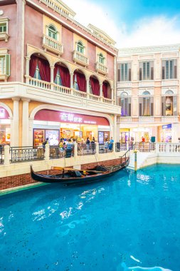 Çin, Makao - 8 Eylül 2018 - güzel lüks Venedik otel resort ve macau City Alışveriş Merkezi ile casio