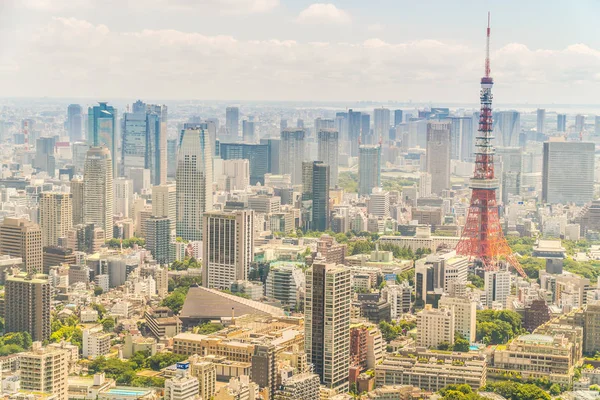 Prachtige Architectuur Gebouw Van Stad Tokio Met Tokiotoren Blauwe Hemel — Stockfoto