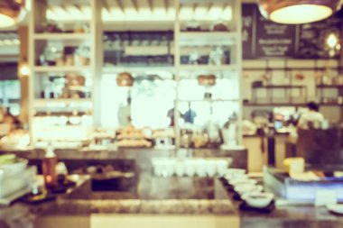 Soyut bulanıklık ve ufuk Restoran açık büfe ve kafe Cafe iç arka planı için