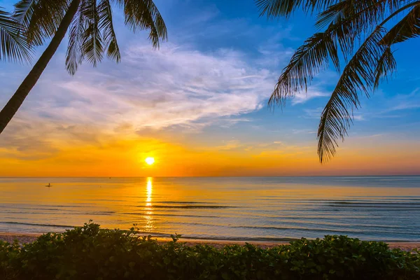 Belle Nature Tropicale Plein Air Paysage Plage Mer Lever Coucher — Photo