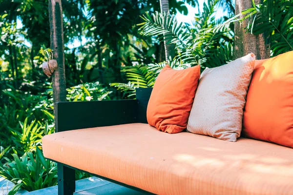 Pillow on sofa furniture decoration outdoor patio in the garden
