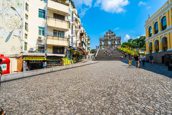 China, Macau - 6 de setembro de 2018 - Bela arquitetura antiga bui — Fotografia de Stock