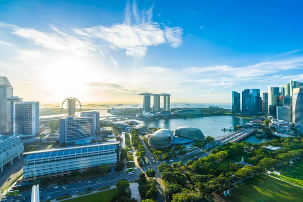 Krásná architektura budovy vnější panoráma v Singapuru — Stock fotografie
