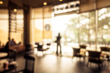 soyut bulanık kahve dükkanı iç mimarisi