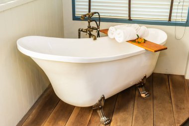 Güzel lüks elegance beyaz küvet dekorasyon iç b