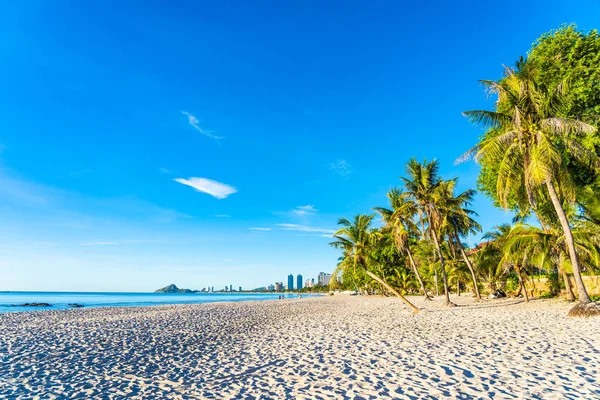 Hermoso paisaje al aire libre de mar océano y playa con coco —  Fotos de Stock