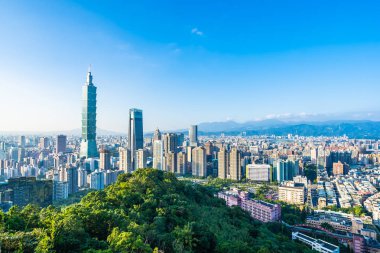 Güzel manzara ve cityscape taipei 101 bina ve ark