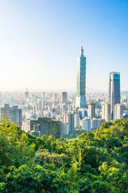 Güzel manzara ve cityscape taipei 101 bina ve ark
