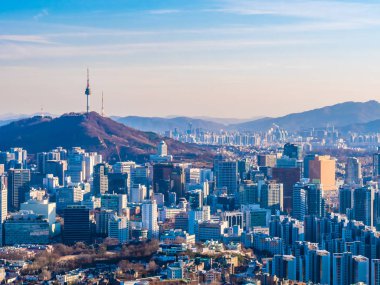 Bina Cityscape Seoul City güzel mimari