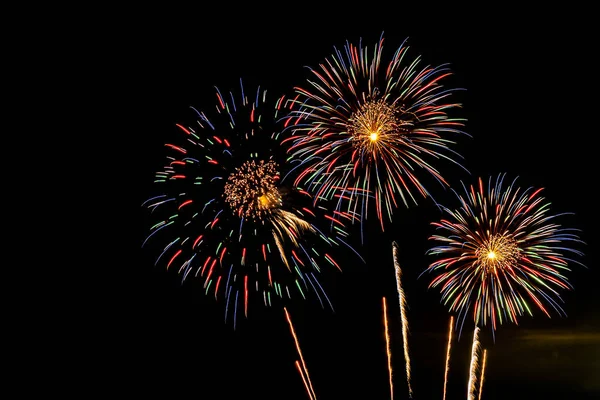 Firework display background for celebration anniversary — Stock Photo, Image