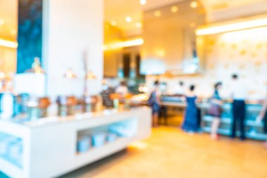 Soyut bulanıklık ve defocused açık büfe restoran ve kahve dükkanı CA