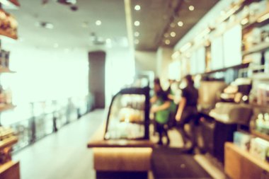 Soyut bulanıklık ve defocused açık büfe restoran ve kahve dükkanı CA