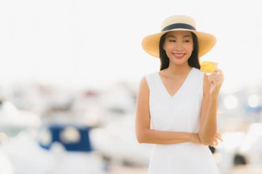 Relax asian eğlence genç gülümsemek güzel kadın mutlu portre