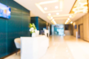 Görüntü bulanıklığı ve arka plan için otel lobisinin dışsal görünümü