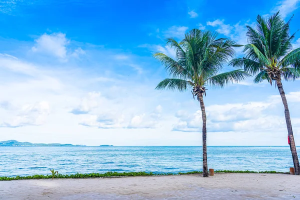 Bellissimo paesaggio di spiaggia mare oceano con palma da cocco wi — Foto Stock