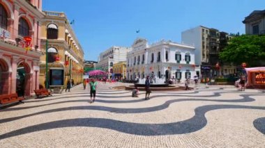 Çin, Macau macau şehir - 6 Eylül 2018 - güzel eski mimari yapı Arata kare çevresinde