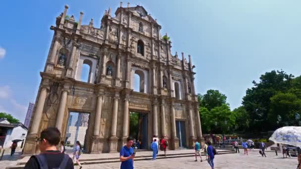 Vackra Bilder Ruinerna Paul Macau Kina — Stockvideo