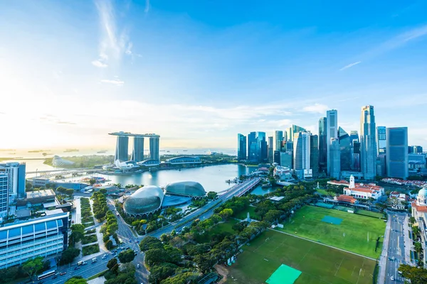 Krásná architektura budovy vnější panoráma v Singapuru — Stock fotografie