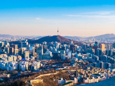 Bina Cityscape Seoul City güzel mimari