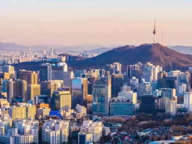 Bina Cityscape Seoul City güzel mimari