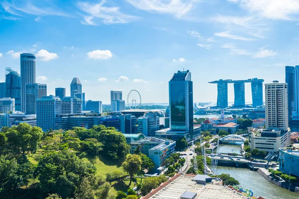 Bela arquitetura edifício paisagem urbana exterior em Singapura — Fotografia de Stock