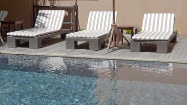 Tranquil Footage Empty Pool Resort Hotel — Stock Video