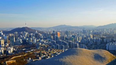 Modern megalopolis Asya şehrinin manzaralı görüntüleri