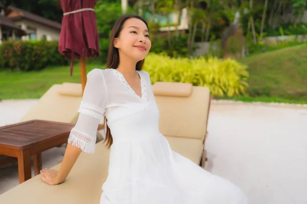 Portrait beautiful asian woman wear hat with smile happy leisure — Stock Photo, Image