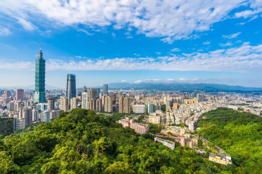 Güzel manzara ve cityscape taipei 101 bina ve ark