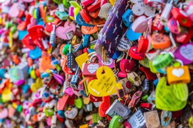 Seoul, Güney Kore 6 Aralık 2018: aşk anahtar namsan Dağı'nda