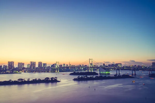 Vacker arkitektur byggnad stadsbilden i tokyo stad med rai — Stockfoto