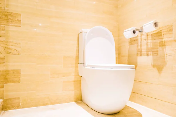 Beautiful luxury white toilet seat and bowl — Stock Photo, Image