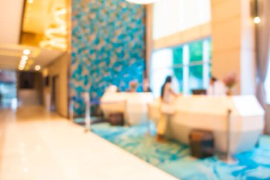Görüntü bulanıklığı ve arka plan için otel lobisinin dışsal görünümü