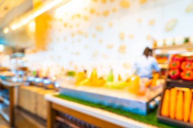 Soyut bulanıklık ve defocused açık büfe restoran ve kahve dükkanı CA