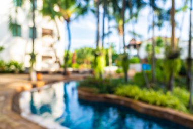 Soyut bulanıklık ve sıcak güzel açık yüzme havuzu bulanıklaştırma