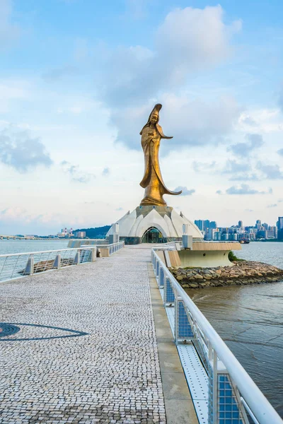 Kun iam statua punto di riferimento nella città di Macao — Foto Stock