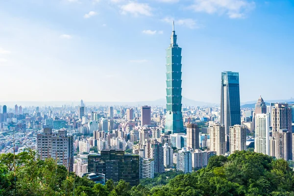 Güzel manzara ve cityscape taipei 101 bina ve ark