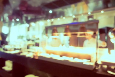 Soyut bulanıklık ve bulanık kahve dükkanı Cafe ve restoran interi