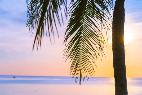 Bellissimo paesaggio tropicale all'aperto di mare spiaggia oceanica con coc — Foto Stock