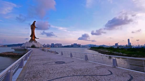 Beautiful Kun Iam Statue Landmark Macau City — Stock Video
